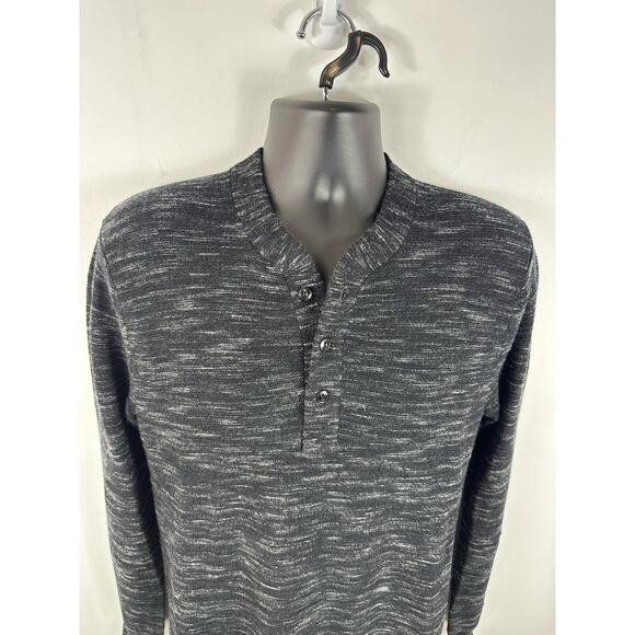 Bonobos Heathered Black Merino Wool Midweight Henley Sweater Size Medium - Picture 8 of 10